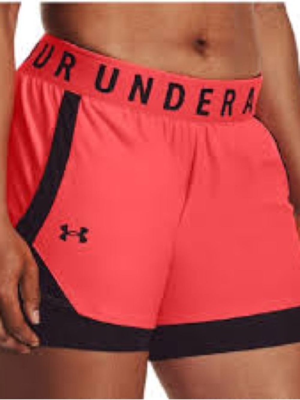 Under Armour Coral Athletic Shorts with Black Trim